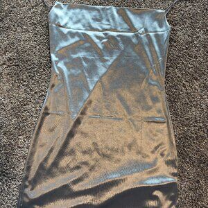 BRAND NEW Satin Metallic Sky Blue Evening Dress